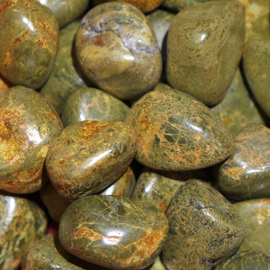 Orpiment, Realgar & Epidote Tumbled Stones